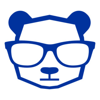 Intellectual Panda Wearing Glasses Decal (Blue)